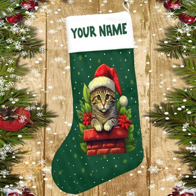 Personalized Cat Merry Christmas Xmas Gift Christmas Stocking, cat xmas gift